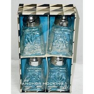 2 New Anchor Hocking EAPC* EARLY AMERICAN PRESCUT 2 1/4" INDIVIDUAL SHAKERS